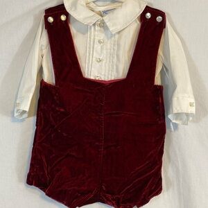 Vintage Nannette baby boy formal shortalls outfit size 12 months